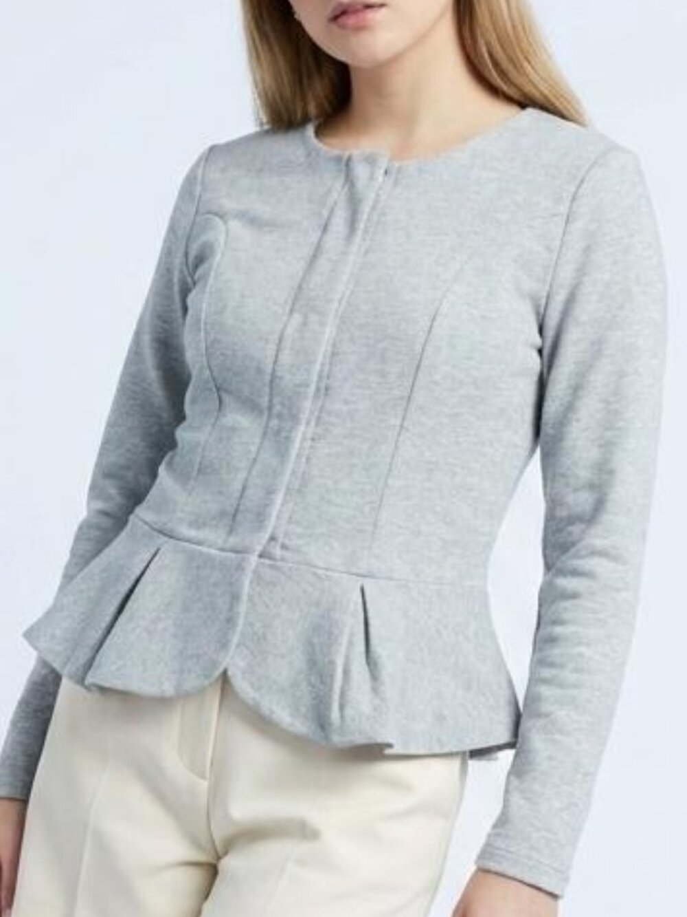 ASOS Grey Marl Peplum Jacket